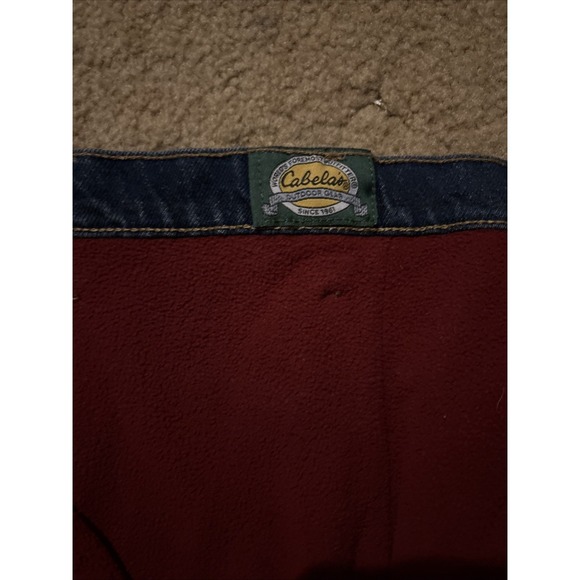 Cabela's Jeans Men's Sz 42/32 VTG Flannel Lined‎ Dark Wash 100% Cotton Normcore - Picture 3 of 7